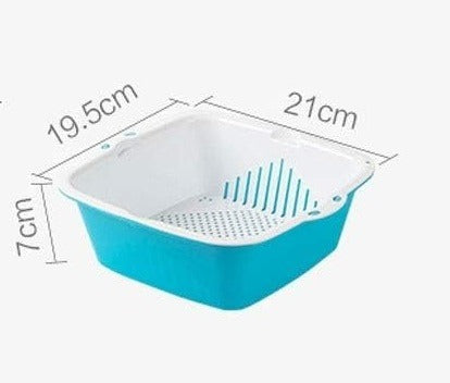 Plastic Washing Bowl and Strainer Drain Basket for Fruit Vegetable
